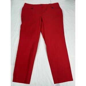 Atelier Gardeur DINA 2 Pants Red Womens Sz 16 Zip Pockets 28” Inseam Stretch